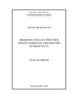 Bồi dưỡng năng lực phân tích chuyển vị didactic cho sinh viên sư phạm vật lý (Luận án tiến sĩ)