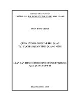 Quản lý nhà nước về hải quan tại Cục Hải quan tỉnh Quảng Ninh (Luận văn thạc sĩ)