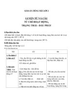 Giáo án Tiếng Việt 2 tuần 8 bài: Luyện từ và câu  Từ chỉ hoạt động, trạng thái. Dấu phẩy