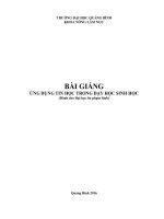 Ứng dụng tin học trong dạy học sinh học dành cho ĐHSP sinh 