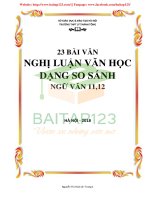 23 BÀI VĂN NGHỊ LUẬN VĂN HỌC DẠNG SO SÁNH NGỮ VĂN 11,12