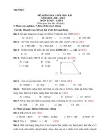 Đề thi môn toán lớp 4