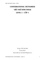 CONVERSATIONAL VIETNAMESE VIỆT NGỮ ĐÀM THOẠI LEVEL 1 – CẤP 1