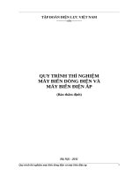 QUY TRÌNH THÍ NGHIỆM MÁY BIẾN DÒNG ĐIỆN VÀ MÁY BIẾN ĐIỆN ÁP