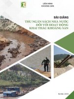 BÀI GIẢNG THU NGÂN SÁCH NHÀ NƯỚC ĐỐI VỚI HOẠT ĐỘNG KHAI THÁC KHOÁNG SẢN