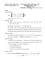 Đề, đáp an học sinh giỏi Toán 7 thi giữa tháng 4