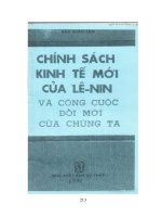 CHÍNH SÁCH KINH TẾ MỚI CỦA LÊ-NIN VÀ CÔNG CUỘC ĐỔI MỚI CỦA CHÚNG TA