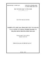 NGHIÊN CỨU CHẾ TẠO, TÍNH CHẤT XÚC TÁC QUANG VÀ ƯA NƯỚC CỦA MÀNG TỔ HỢP TIO2/SIO2 VÀ TIO2/PEG BẰNG PHƯƠNG PHÁP SOL-GEL