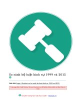 Bảng so sánh – đối chiếu bộ luật hình sự 1999 và 2015