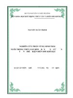 Nghiên cứu phân vùng sinh thái nuôi trồng thủy sản đồng bằng sông cửu long trong điều kiện biến đổi khí hậu 
