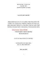 Biện pháp quản lý của hiệu trưởng đối với công tác giáo dục phòng, chống tệ nạn xã hội cho học sinh các trường THPT thành phố cam ranh, tỉnh khánh hòa (tt) 
