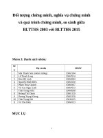 Đối tượng chứng minh, nghĩa vụ chứng minh và quá trình chứng minh, so sánh giữa BLTTHS 2003 với BLTTHS 2015