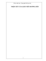 ĐỒ ÁN MÔN HỌC CÔNG NGHỆ CHẾ TẠO MÁY