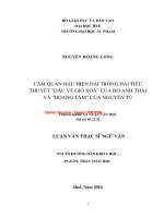 Cảm quan hậu hiện đại trong hai tiểu thuyết “dấu về gió xóa” của hồ anh thái và “hoang tâm” của nguyễn đình tú (tt) 