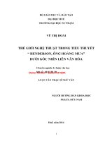 Thế giới nghệ thuật trong tiểu thuyết henderson, ông hoàng mưa dưới góc nhìn liên văn hóa (tt) 