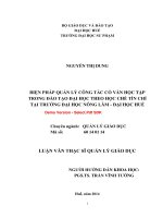 Biện pháp quản lý công tác cố vấn học tập trong đào tạo đại học theo học chế tín chỉ tại trường đại học nông lâm đại học huế (tt) 