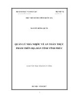Quản lý nhà nước về an toàn thực phẩm trên địa bàn tỉnh vĩnh phúc 