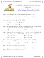 hướng dẫn giải đề thi thử THPTQG 2019 môn toán sở GDĐT hà nội