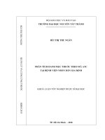 Phân tích danh mục thuốc theo mã ATC tại Bệnh viện Nhân dân Gia Định