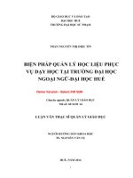 Biện pháp quản lý học liệu phục vụ dạy học tại trường đại học ngoại ngữ đại học huế (tt) 