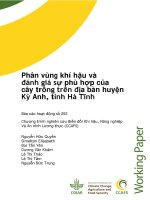 Phân vùng khí hậu và đánh giá sự phù hợp của cây trồng trên địa bàn huyện Kỳ Anh, tỉnh Hà Tĩnh