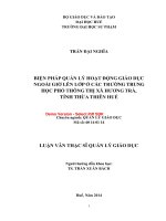 Biện pháp quản lý hoạt động giáo dục ngoài giờ lên lớp ở các trường trung học phổ thông thị xã hương trà, tỉnh thừa thiên huế (tt) 