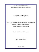 LUẬN VĂN THẠC SĨ  QUAN HỆ THƯƠNG MẠI VIỆT NAM – AUSTRALIA  TRONG THỜI GIAN GẦN ĐÂY: THỰC TRẠNG VÀ GIẢI PHÁP