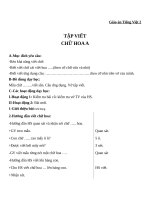 Giáo án Tiếng Việt 2 tuần 1 bài: Tập viết  Chữ hoa: A