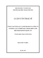 LUẬN VĂN THẠC SĨ  NÂNG CAO NĂNG LỰC CẠNH TRANH CỦA CÔNG TY CỔ PHẦN VẬN TẢI BIỂN BẮC TRONG BỐI CẢNH  HỘI NHẬP KINH TẾ QUỐC TẾ
