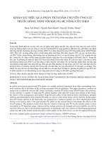 Khảo sát hiệu quả phân tích dầm chuyển ứng lực trước đồng thời với khung bê tông cốt thép