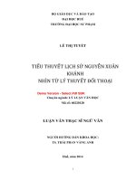 Tiểu thuyết lịch sử nguyễn xuân khánh nhìn từ lý thuyết đối thoại (tt) 