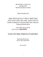 Biện pháp quản lý phát triển đội ngũ giáo viên tiểu học theo chuẩn nghề nghiệp ở thành phố nha trang, tỉnh khánh hòa (tt) 