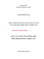 Phát triển kĩ năng giải toán có lời văn cho học sinh lớp 3 ở miền núi (tt) 