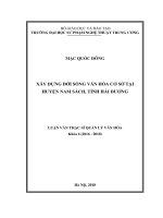 Xây dựng đời sống văn hóa cơ sở tại huyện nam sách, tỉnh hải dương 