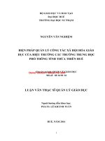 Biện pháp quản lý công tác xã hội hóa giáo dục của hiệu trưởng các trường trung học phổ thông tỉnh thừa thiên huế (tt) 