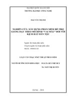 Nghiên cứu, xây dựng phần mềm hỗ trợ giảng dạy theo mô hình vai mẫu đối với kịch hát dân tộc (Luận văn thạc sĩ)