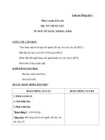 Giáo án Tiếng Việt 2 tuần 4 bài: Luyện từ và câu  Từ chỉ sự vật. Mở rộng vốn từ: Ngày, tháng, năm