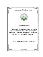 Phân tích tình hình sử dụng thuốc kháng sinh điều trị viêm phổi cộng đồng_Luận văn dược sĩ chuyên khoa cấp 1
