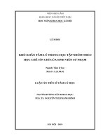 Khó khăn tâm lý trong học tập nhóm theo học chế của sinh viên sư phạm 