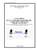 GIÁO TRÌNH CÔNG NGHỆ MẠNG KHÔNG dây NGHi QUẢN TRỊ MẠNG