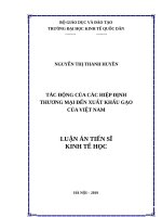 Tác động của các hiệp định thương mại đến xuất khẩu gạo của việt nam 