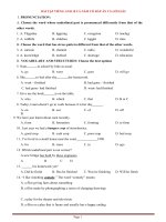 Bài tập ôn tập tiếng anh 10 cả năm có đáp án và lời giải 