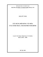 Xây dựng đời sống văn hóa ở xã Ninh Nhất, thành phố Ninh Bình (Luận văn thạc sĩ)