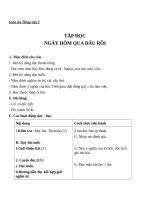 Giáo án Tiếng Việt 2 tuần 1 bài: Tập đọc  Ngày hôm qua đâu rồi?