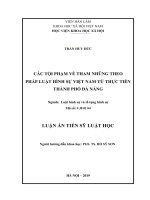 Các tội phạm về tham nhũng theo pháp luật hình sự Việt Nam từ thực tiễn thành phố Đà Nẵng