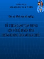 KHóa Luận tốt nghiệp Tối UU hóa dạng toàn phương đối với Hệ tuyến tính trong không gian vô hạn