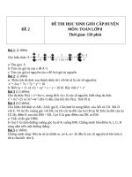 Đề thi học sinh giỏi môn Toán lớp 8 cấp huyện (có đáp án)