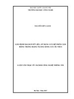 Giải pháp backup dữ liệu, sử dụng cơ chế phân cụm động trong mạng ngang hàng có cấu trúc 