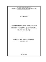 Quản lý di tích đình  đền Hào Nam, phường Ô Chợ Dừa, quận Đống Đa, thành phố Hà Nội (Luận văn thạc sĩ)