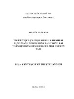 Tối ưu việc lựa chọn số đầu vào khi áp dụng mạng nơron nhân tạo trong bài toán dự đoán điểm đích của một chuyến taxi 